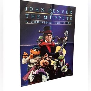 VTG 1979john Denver the muppets a Christmas together poster 24”x18”inch